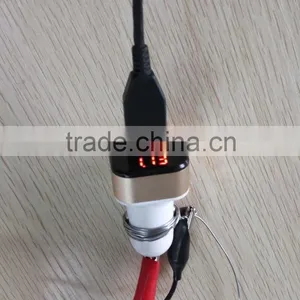 Cheap Wholesale White and Silver Dual USB Car Charger for Mobile Devices Customized Mini Universal USB Port thumbnail-1