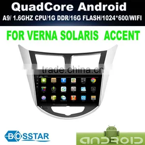 9 Inch Android Car Radio Multimedia for Hyundai Solaris Accent Verna With 3g Wifi,hd Multi Touch Screen Usb sd ,igo Map Gps ,swc thumbnail-1