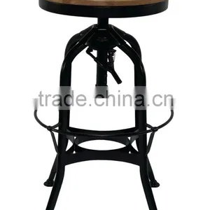 Vintage Toledo Plywood Backrest Bar Stool Chair / Retro Adjustable Metal Bar Stool/ Antique Industrial Barstool thumbnail-5