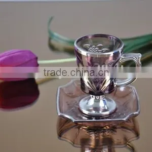 Fashionable Glass Tea Cups and Saucers Set With Diffenerent Designs thumbnail-3