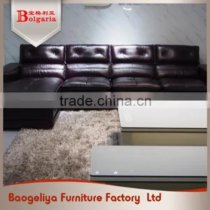 New Design Top Home Furniture Corner Recliner Stanley Leather Sofa India thumbnail-5