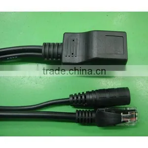 1 in 2 Ethernet LAN Network Cable RJ45 Male to Male Plug &DC Female 5.5m thumbnail-5
