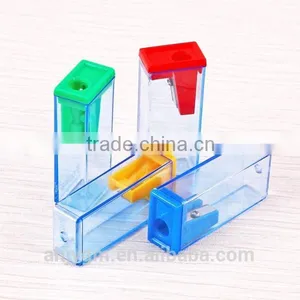 New Design Transparent Color Cuboid Plastic Pencil Sharpener thumbnail-1