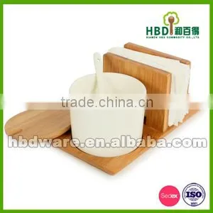 Ceramic Storage Containers Set With Bamboo Lid thumbnail-1