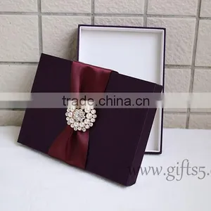 Gracefull Handmade Purple Wedding Invitation Gift Boxes thumbnail-2