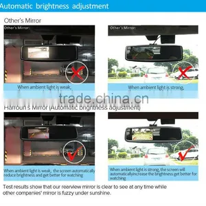 TPMS 4.3inch Auto Dimming TFT-LCD Monitor Rearview Mirror With; Configurable High Temperature Alert Setting thumbnail-3