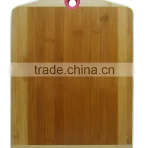 Silicone Hanging Circle 2 Color Tone Cheese Bamboo Wooden Chopping Board Set thumbnail-2