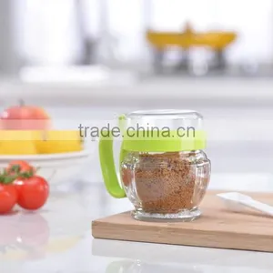 2016 Hot Sale High Kitchen Colored Quality Glass Spice Jar With Spoon thumbnail-6