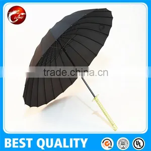 190t Pongee Material Waterproof Straight Umbrella With Samurai thumbnail-1