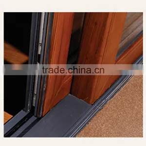 Exterior Large Toughened Glass Aluminum and Wood Sliding Door thumbnail-6