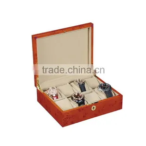 China Wooden 6 Trough Piano Lacquer Factory Wholesale Custom Luxury Watch Box, Brown Gift Box thumbnail-5