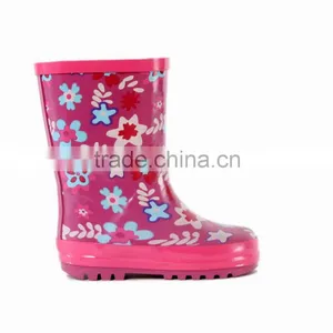 China Flowers Printed Kids Rain Boots Waterproof Shoes for Sale thumbnail-1