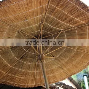 THATCH SEAGRASS PALM LEAF BEACH UMBRELLA & BAMBOO FUNRITURE_CHEAP PRICE thumbnail-5