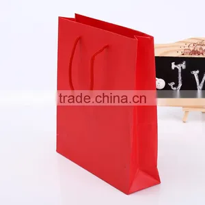 Biodegradable Promation Red Custom Made Paper Bags Packaging Bags With Cotton Handle thumbnail-2