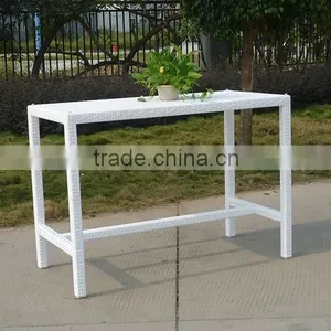 New Product White Rectangle Garden Rattan Bar Table thumbnail-2