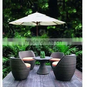 Outdoor Rattan Chairs Patio Coffee Shop Furniture Rattan Garden Chat Set thumbnail-1