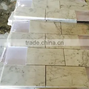 Strip White Marble Mosaic Tile thumbnail-3