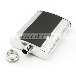 High Quality 4 to 7 oz Black Twill Leather Hip Flask Accept OEM thumbnail-2