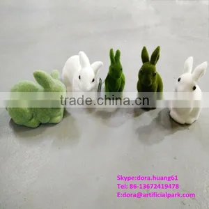 H080620 Artificial Decorative Moss Green Grass Rabbit Decorative Easter Rabbits thumbnail-2