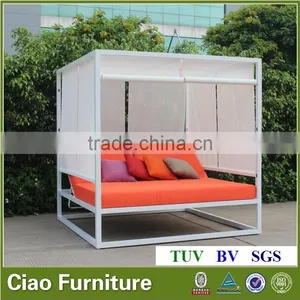 Outdoor Leisure Aluminum Bed Beach Sun Bed With Curtain thumbnail-2