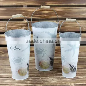 Hot Selling S/3 Sea Dacal Metal Pail, Mini Candle Metal Bucket,mini Decorative Bucket thumbnail-1