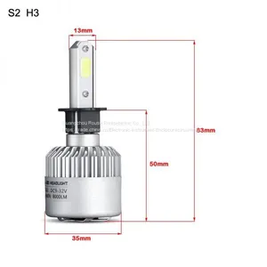 2017 the Most Popular Headlamp COB 72W S2 H3 Cob Led Car Headlight High/low 72w 8000lm 2.5a Led Car Headlight thumbnail-1