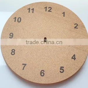 3D Natural House Decoration Cork Clock thumbnail-1