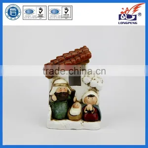 Christmas Ceramic Cartoon Holy Family for Decoration With LED Lights thumbnail-1