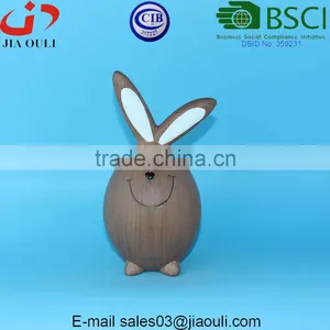 BSCI Audit Factory EASTER Decorative Lovely Bunny, Brown Ceramic Rabbit thumbnail-2