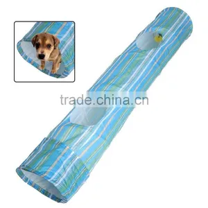 Cat Puppy Collapsible Exercise Fun Dog Obedience Agility Training Tunnel Striped Cave Play Toys thumbnail-1