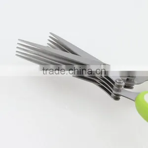 Five Stainless Steel Blades Multipurpose Kitchen Shear Culinary Herb Scissors thumbnail-5