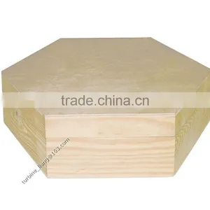Unfinished Hexagon Wooden Box thumbnail-1