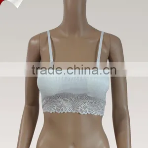 Hot Selling Lace Padded Bandeau Bra With Removable Shoulder Strap thumbnail-1