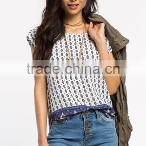100% Polyester Rounded Hem Girls Full Print t Shirt thumbnail-1
