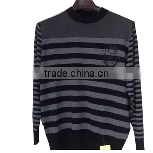 High Quality Male Sweaters Knitted Mens Jumper O-neck 100% Cashmere Sweater Men(BKNM008) thumbnail-1