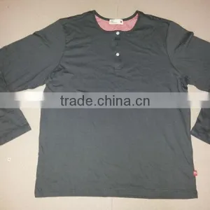 Mens Long Sleeve T-Shirt With Button thumbnail-1