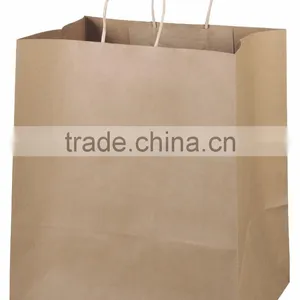 BROWN PAPER BAG WITH HANDLES / NAME AND LOGO PRINTED thumbnail-2