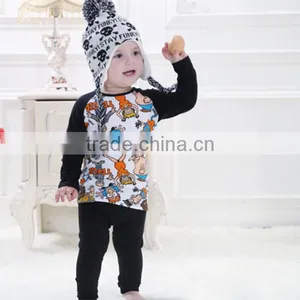 Cool Skull Pattern Baby Knitted Caps Pom On Top For Autumn,Fashion Unisex Knitting Hats With Tie thumbnail-5