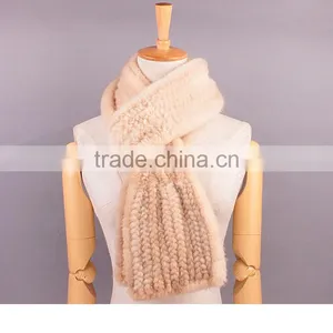 Wholesale Real Mink Scarf With Pocket Shawls And Scarves Long Fur Scarf thumbnail-2