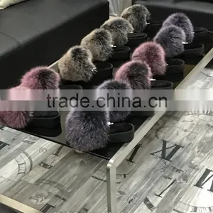 2017 Real Fox Fur Slippers Women Fashion Spring Summer Autumn Home Slides Indoor Outdoor Flat Flip Flops Fslipper-7 thumbnail-1