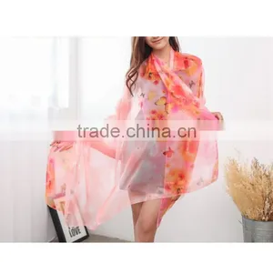 High Grade Many Pattern and Color Choice 195*150cm Long Style for 4season Silk Shawl Beautiful Silk Scarf thumbnail-2
