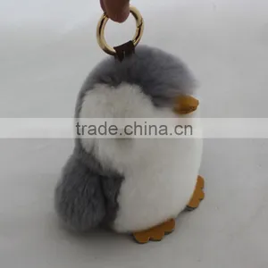 Myfur New Design Rabbit Fur Penguin Cute Bag Charm for Girls' Fashion Handbag thumbnail-3