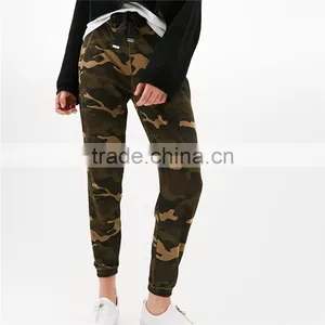 Joggers Camouflage Plush Womens Khaki Work Pants With Elastic Rope thumbnail-5