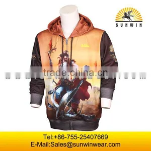 Colorful Sport Hoodies Custom Sublimation Printed Zip up Hoody for Men thumbnail-4