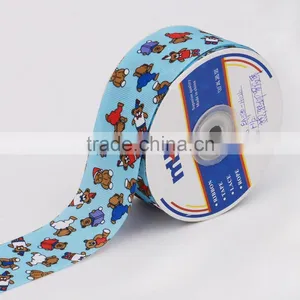 1.1/2" Cartoon Bear Grosgrain Ribbon Cartoon Print thumbnail-1