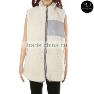 Wholesale Women Zip Sleeveless Fleece Vest thumbnail-2