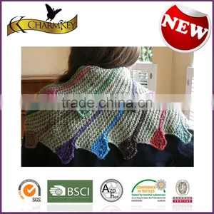 Charmkey Corrugated Yarn Rainbow Strips Polyester Acrylic Knitting Yarn for Women thumbnail-5