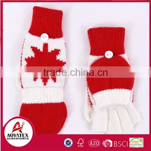 Jacquard Football Double Layers Scarf Hat Gloves Woven Acrylic Sets thumbnail-5