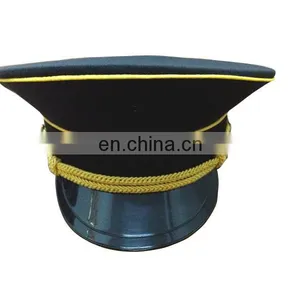 Blue Combat Cap/cadet Cap/railway Cap/ Health Supervision Cap With Yellow Braid thumbnail-1