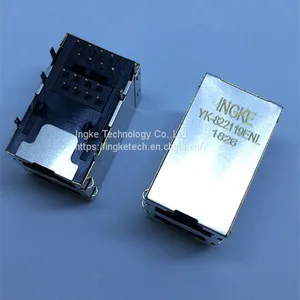 5569381-1 YK-822119ENL Through Hole Stacked RJ45 Without Magnetics thumbnail-1